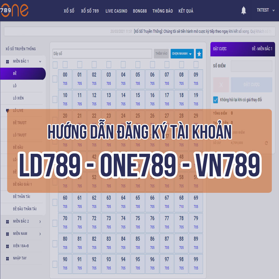 Đăng ký tài khoản lô đề online LD789 – ONE789 – VN789