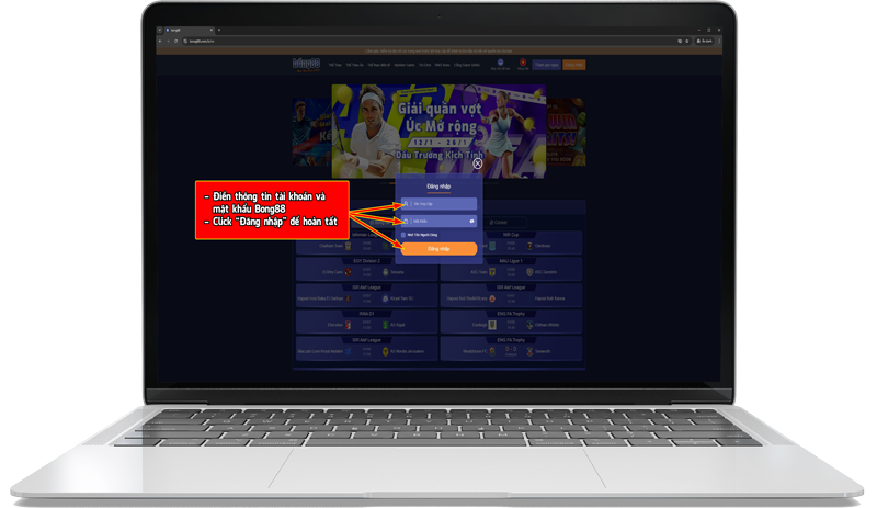 Đăng nhập Bong88 bằng trình duyệt web