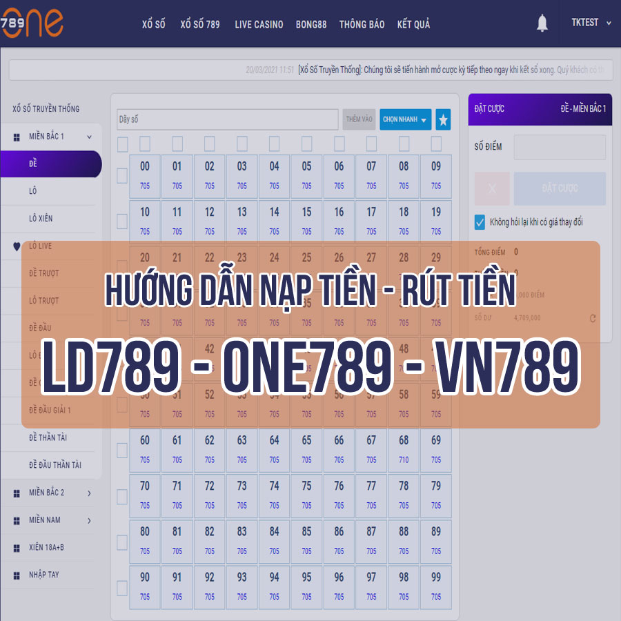 Cách nạp rút tiền LD789 - ONE789 - VN789