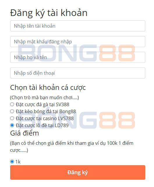 Đăng ký tài khoản LD789